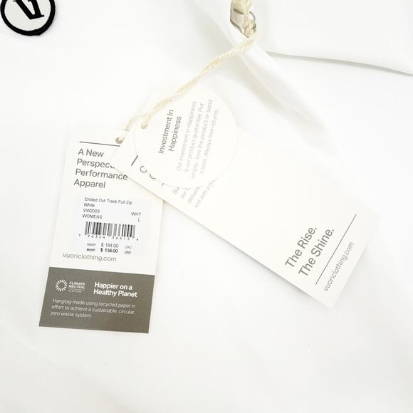 VUORI Chilled Out Track Full Zip in White L - Picture 6 of 11